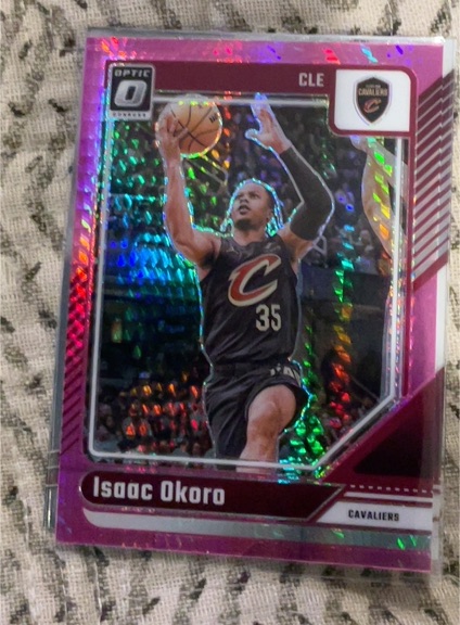 2024-25 Panini Donruss Optic #93 Isaac Okoro Hyper Pink Prizm — front