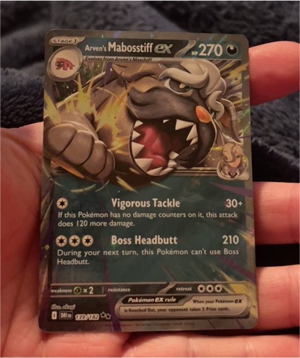 2025 Pokémon Scarlet & Violet Destined Rivals #139 Arven's Mabostiff EX — front