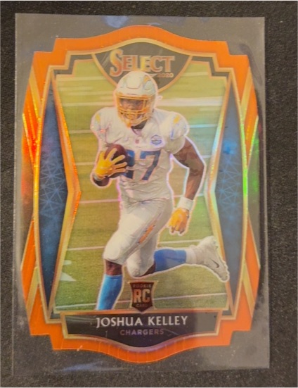 2020 Panini Select Premier Level Orange Prizm Die Cut #179 Joshua Kelley — front