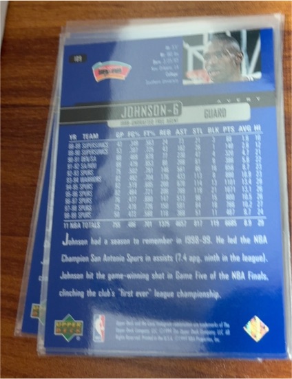 1996-97 Upper Deck #109 Avery Johnson — front
