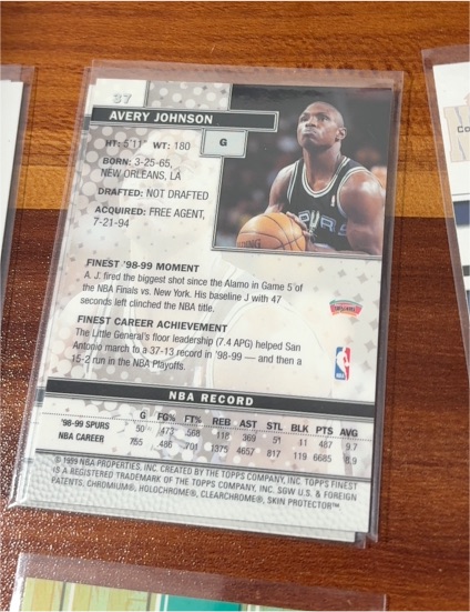 1995-96 Topps Finest #97 Avery Johnson — front