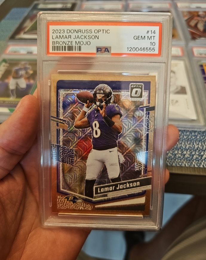 2023 Donruss Optic #14 Lamar Jackson Bronze Mojo — front