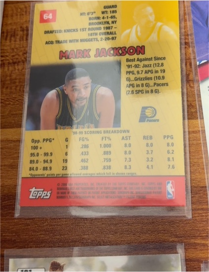 1995-96 Topps #64 Mark Jackson — front