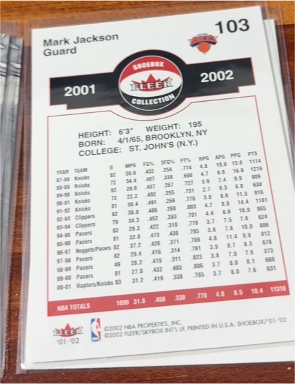 2001-02 Fleer Shoebox Collection #103 Mark Jackson — front