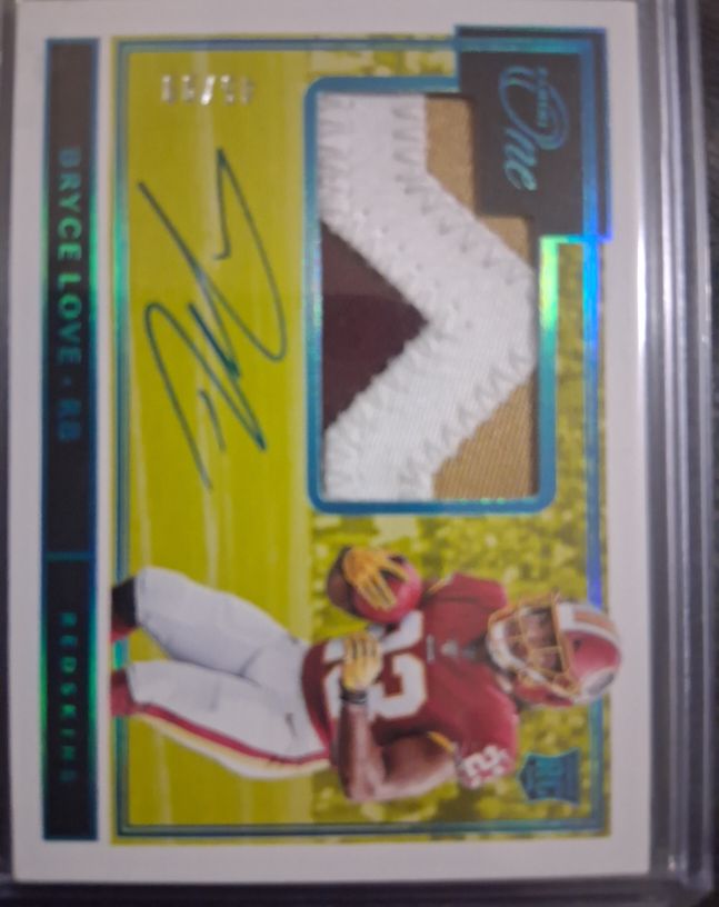 2019 Panini One #12 Bryce Love Rookie Patch Auto — front