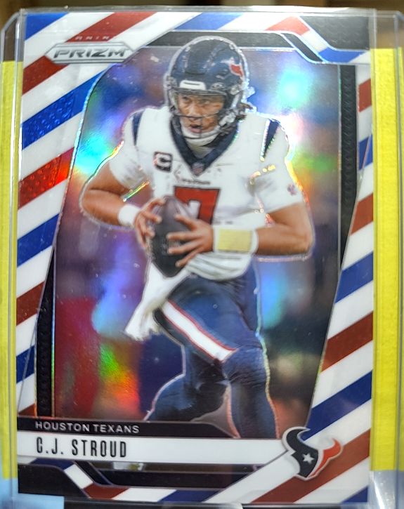 2024 Panini Prizm #111 C.J. Stroud Red White and Blue — front