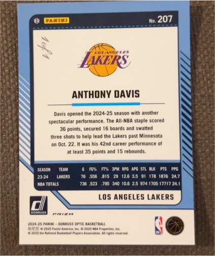 2024-25 Panini Donruss #207 Anthony Davis — front