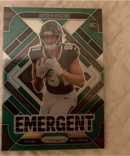 2025 Panini Prizm Emergent #14 Jayden Higgins — front