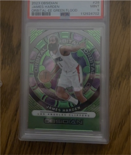 2023 Panini Obsidian #28 James Harden Orbital EE Green Flood — front