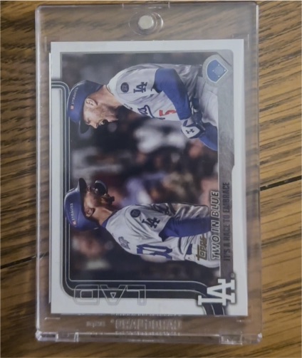 2025 Topps Series 2 #631 Two in Blue It's a Race to Embrace Mookie Betts Freddie Freeman — front