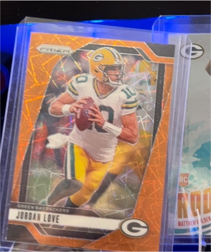 2024 Panini Prizm #101 Jordan Love Orange Lazer Prizm — front