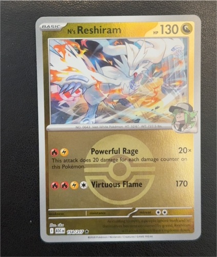 2026 Pokémon Ascended Heroes #154 N's Reshiram — front