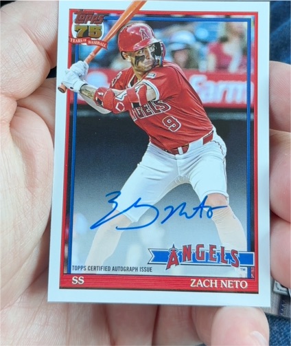 2026 Topps Series 1 1991 Autographs #91A-ZN Zach Neto — front