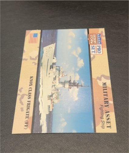 1991 Pro Set Desert Storm Military Asset #191 Knox Class Frigate (FF) — front