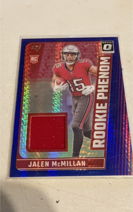 2024 Donruss Optic Rookie Phenom Blue Hyper Patch #RPB-JMN Jalen McMillan — front
