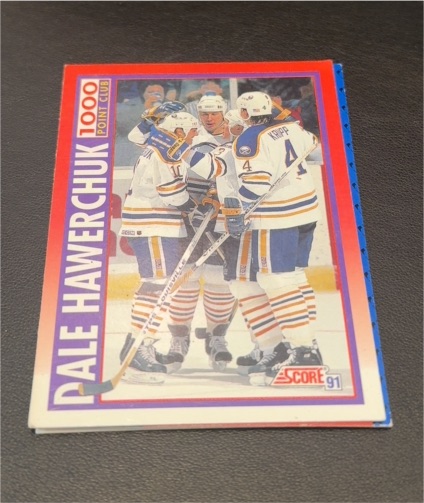 1991-92 Score American #376 Dale Hawerchuk 1000 Point Club — front