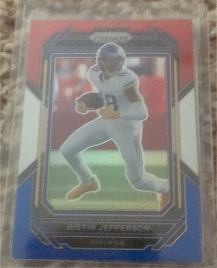 2022 Panini Prizm #190 Justin Jefferson Red White and Blue — front