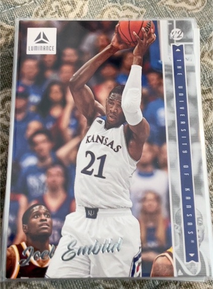 2022 Panini Chronicles Draft Picks Luminance #25 Joel Embiid Kansas Jayhawks — front