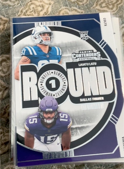 2024 Panini Contenders Round Numbers #5 Laiatu Latu Dallas Turner — front