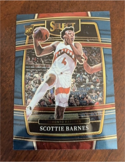 2021-22 Panini Select #74 Scottie Barnes Concourse Blue Prizm Rookie — front