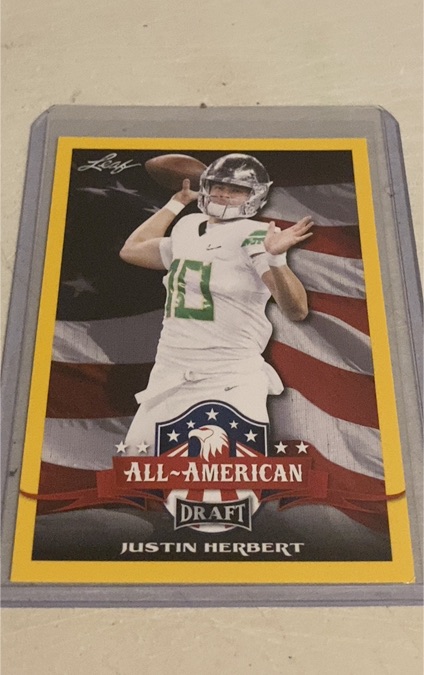2020 Leaf All-American Draft #63 Justin Herbert — front