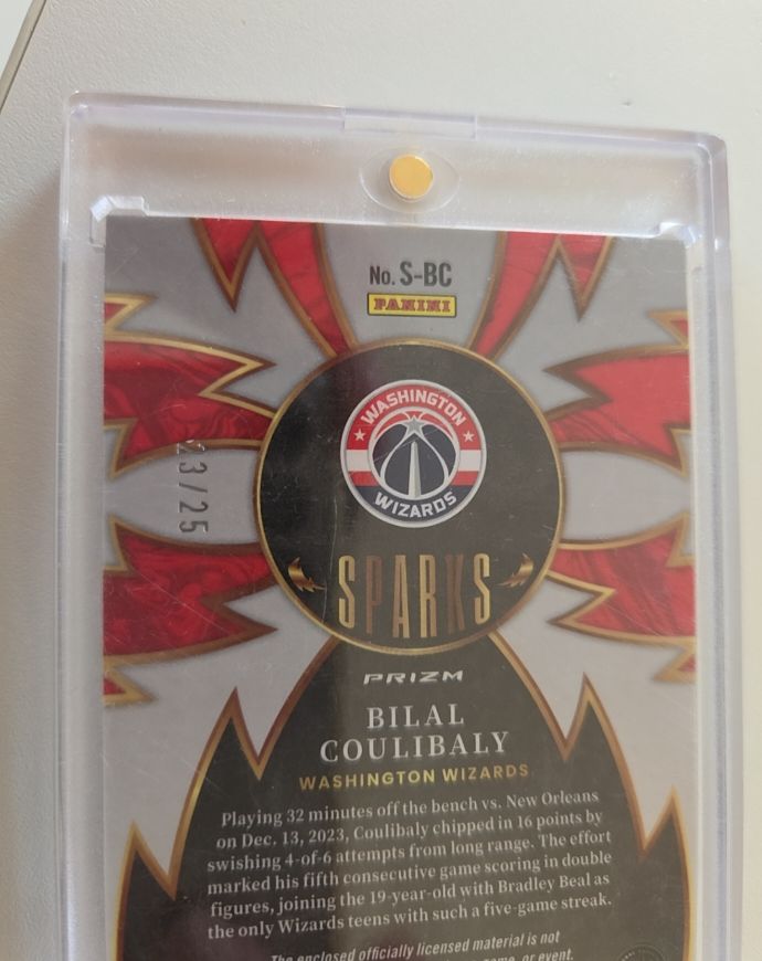 2023 Panini Sparks Prizm #S-BC Bilal Coulibaly — front