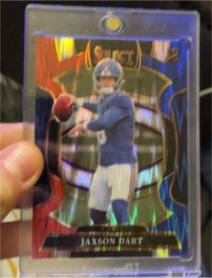 2025 Panini Select Football #193 Jaxson Dart Red Blue Shock Prizm Concourse — front