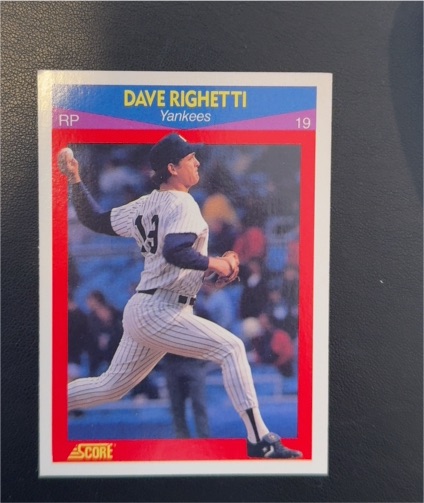 1989 Score #225 Dave Righetti — front