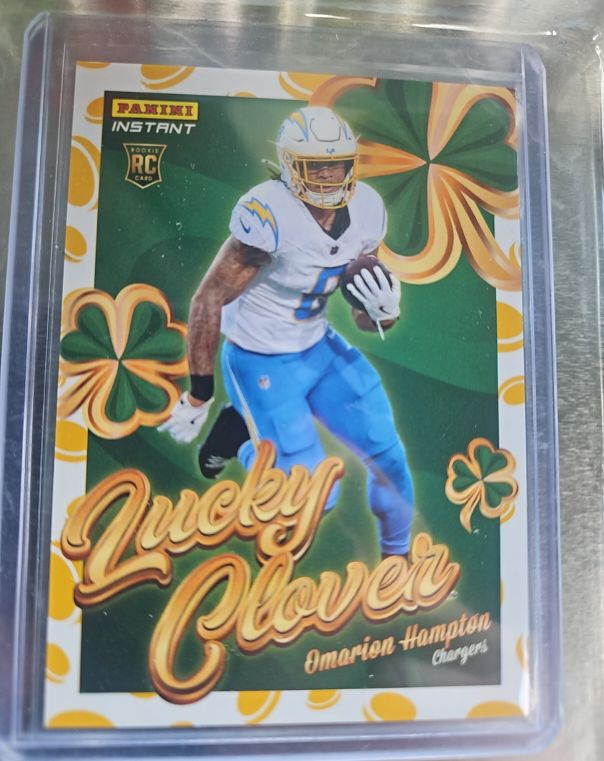 2025 Panini Instant Lucky Clover #18 Omarion Hampton — front