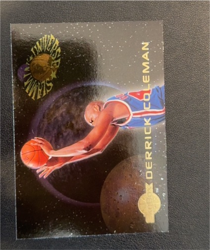 1994-95 SkyBox Premium #SU3 Derrick Coleman Slammin' Universe — front