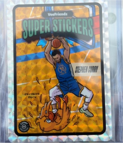 2025 VeeFriends Super Stickers Manga #Decisive Duck Stephen Curry — front