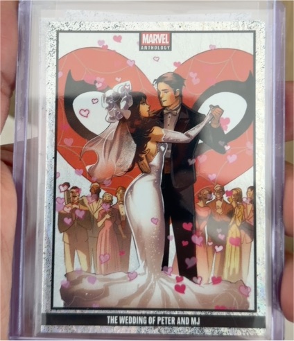 2025 Panini Marvel Anthology #30 The Wedding of Peter and MJ Stardust Foil — front