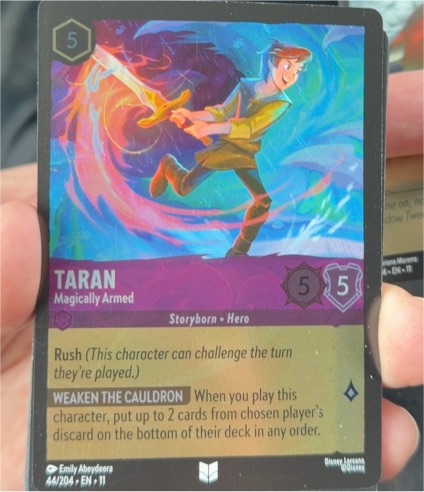 Disney Lorcana Winterspell #44 Taran Magically Armed — front