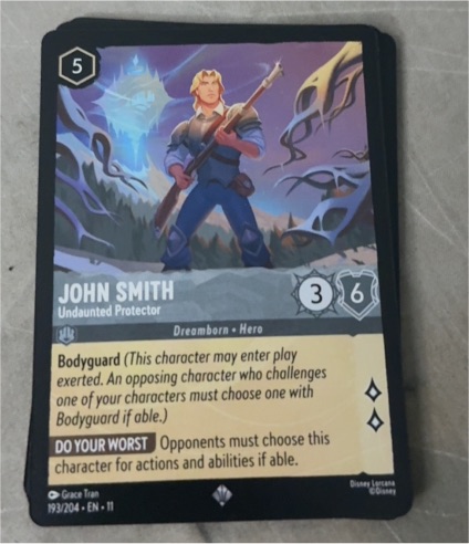 Disney Lorcana Winterspell #193 John Smith, Undaunted Protector — front