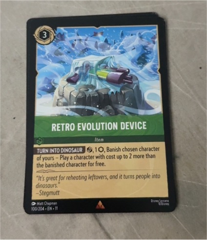 Disney Lorcana Winterspell #100 Retro Evolution Device — front
