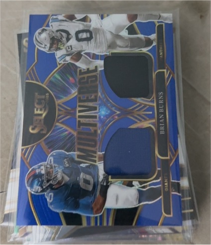 2025 Panini Select #MVJ-BBS Brian Burns Multiverse Blue Prizm Dual Patch — front