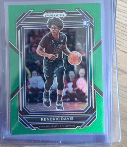 2023-24 Panini Prizm Draft Picks #36 Kendric Davis Green Prizm Rookie Card — front