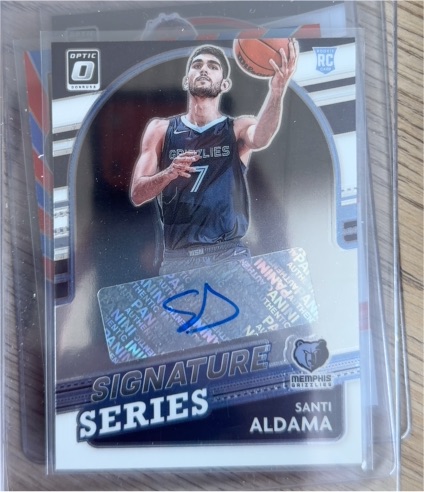 2021-22 Panini Donruss Optic #SS-SAD Santi Aldama Signature Series — front
