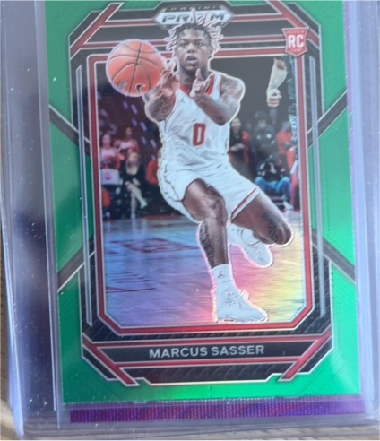 2023-24 Panini Prizm Draft Picks #30 Marcus Sasser RC Green Prizm — front