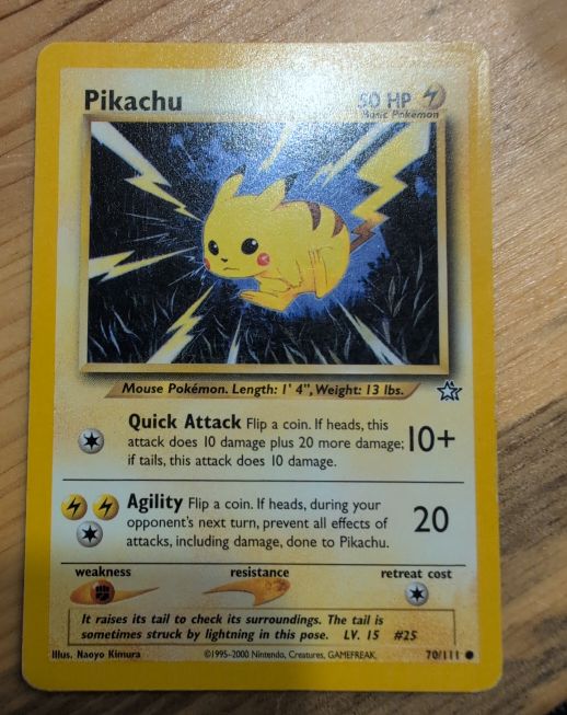 2000 Pokemon Neo Genesis #70 Pikachu — front