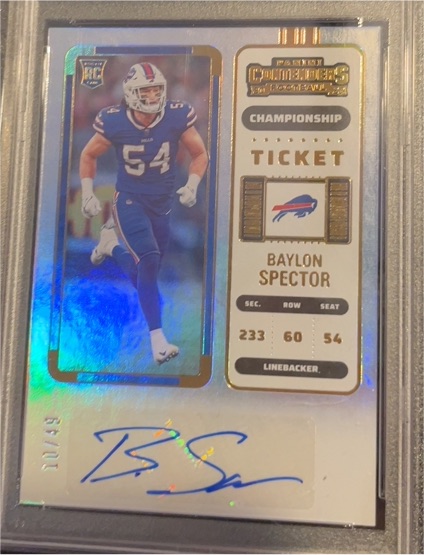 2022 Panini Contenders #301 Baylon Spector Rookie Ticket — front