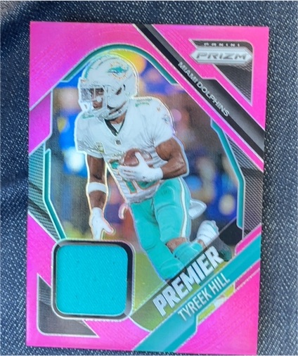 2025 Panini Prizm #PJY-THL Tyreek Hill Premier Jerseys Pink Prizm — front