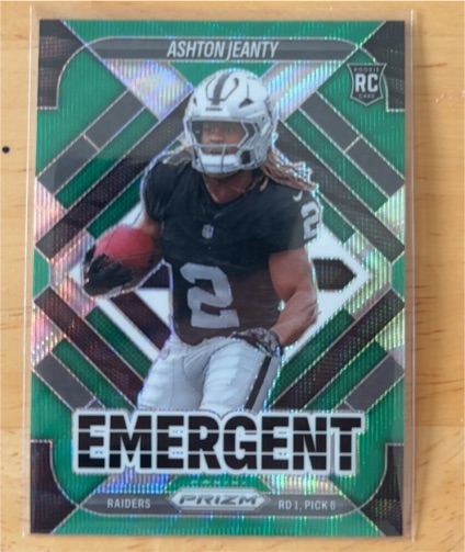 2025 Panini Prizm #10 Ashton Jeanty Emergent Green Wave Prizm (RC) — front