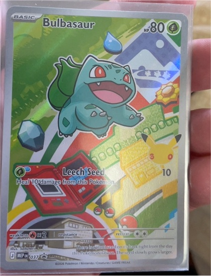2026 Pokémon MEP #037 Bulbasaur First Partner Illustration Rare Promo 30th Anniversary — front