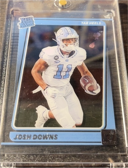 2023 Panini Chronicles Clearly Donruss Draft Picks #35 Josh Downs Rated Rookie — front