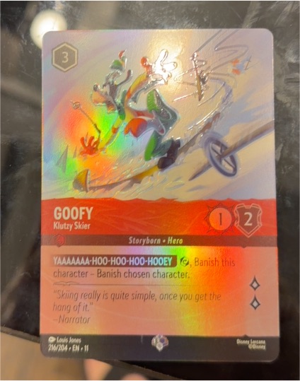 2026 Disney Lorcana Winterspell #216 Goofy - Klutzy Skier — front