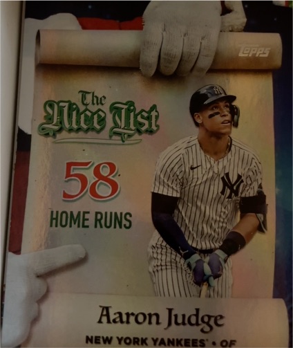 2025 Topps Holiday #MNL-3 Aaron Judge The Nice List 58 Home Runs — front