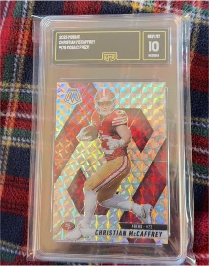 2025 Panini Mosaic #179 Christian McCaffrey Mosaic Prizm — front