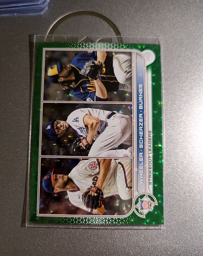 2022 Topps Series 1 #204 Wheeler Scherzer Burnes Green Foil — front