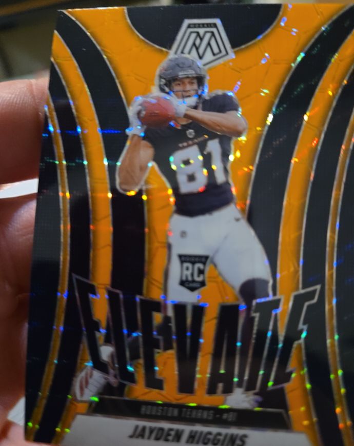 2025 Panini Mosaic #9 Jayden Higgins Elevate Orange Fluorescent — front